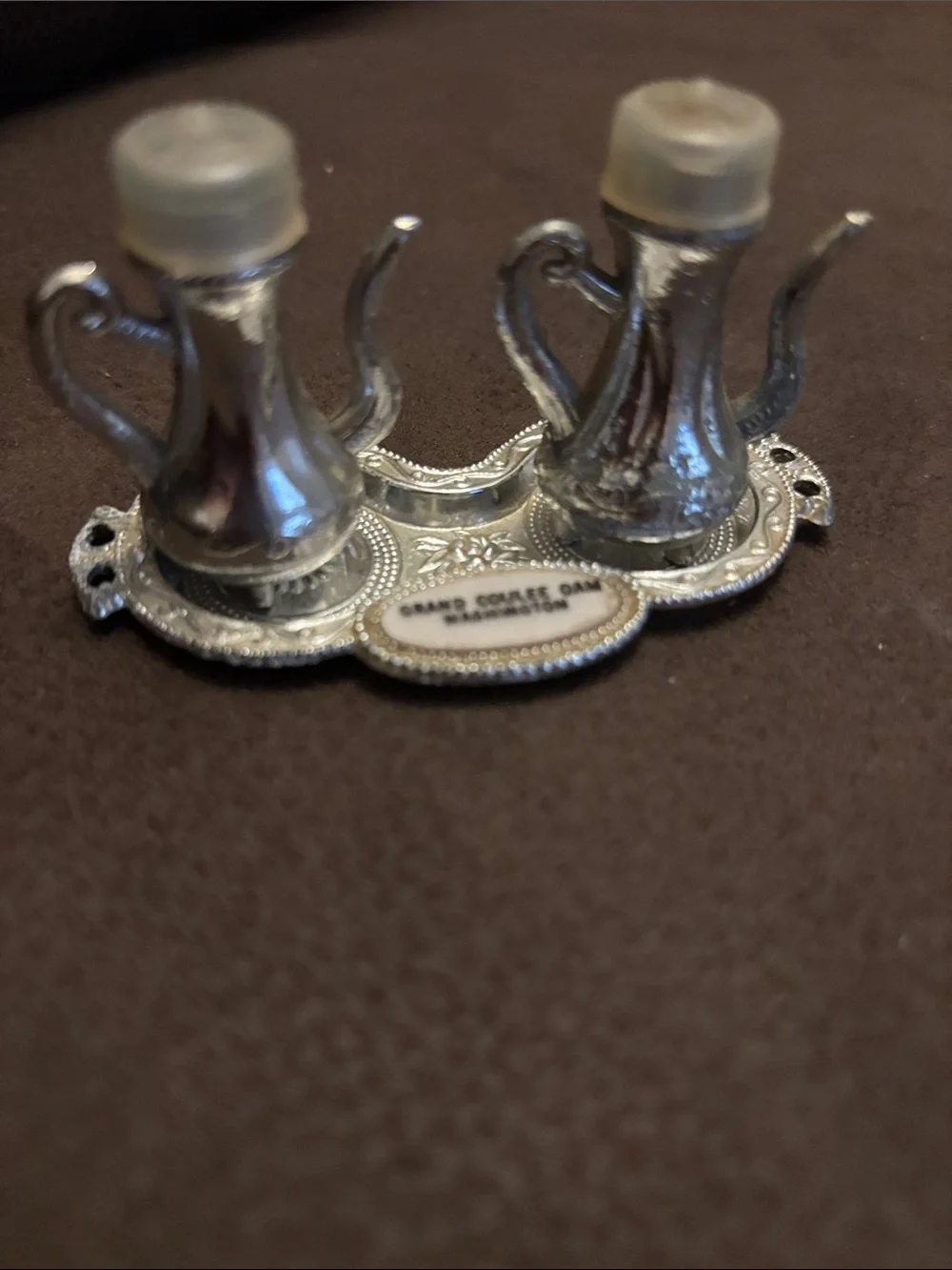 Grand Coulee Dam Washington Silver Salt and Pepper Set